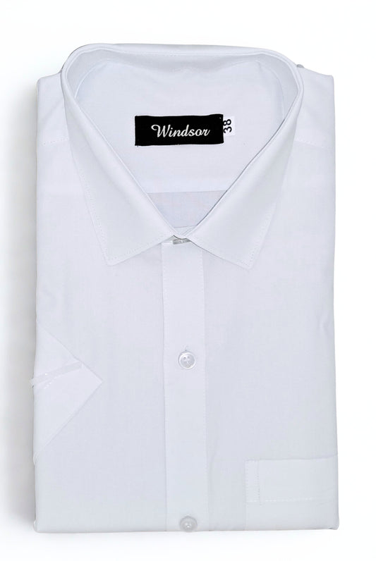 Swaraj’s Brystal White Cotton Half Sleeve Shirt – Regular Fit, Liberty Cut