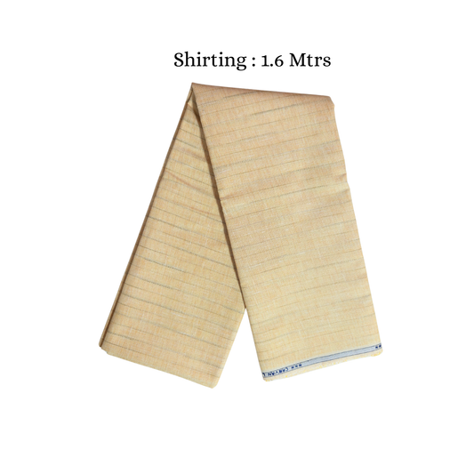 Men’s Shirting & Trouser Fabric Combo – Cream Stripe & Charcoal Grey