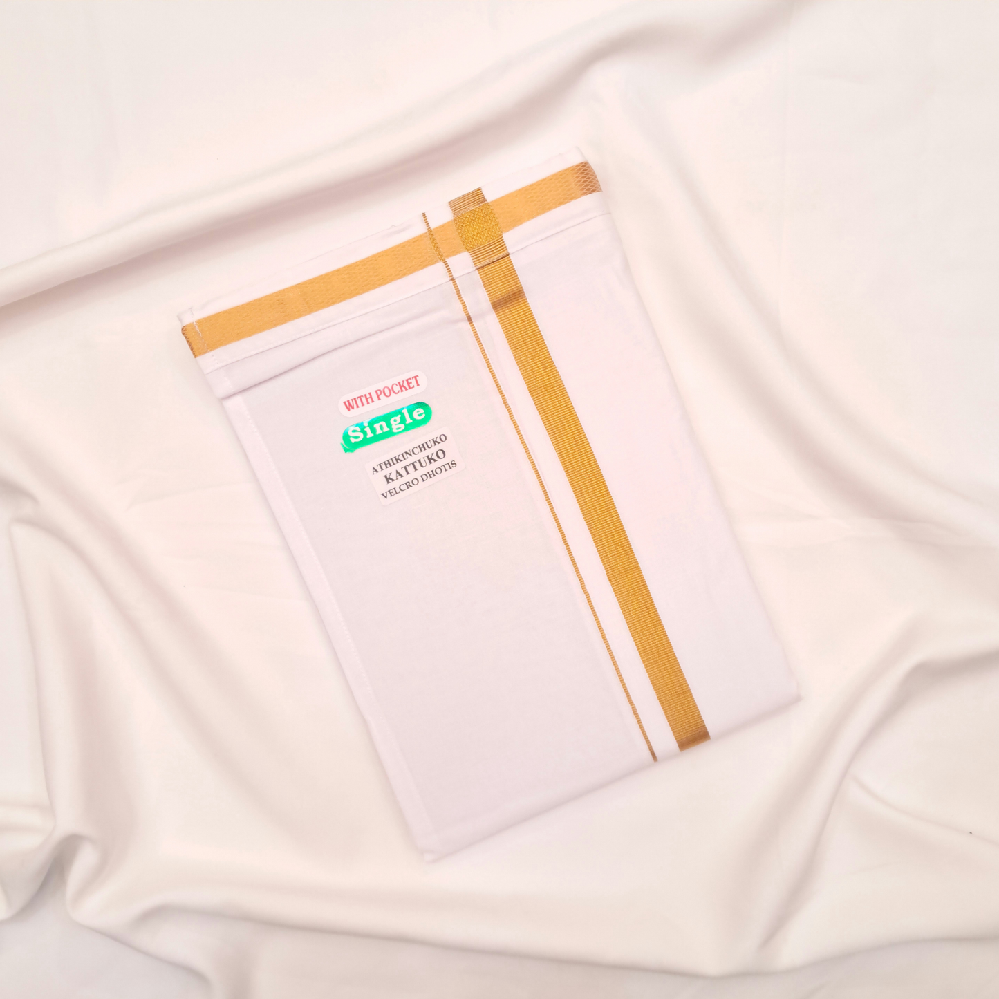 Swaraj's Men's Ready-to-Wear Adjustable Cream color Dhoti with Side Pocket