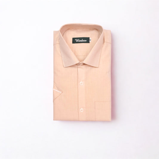 Swaraj's Gold Color Tissue Half Sleeve Shirt for Men | Regular fit