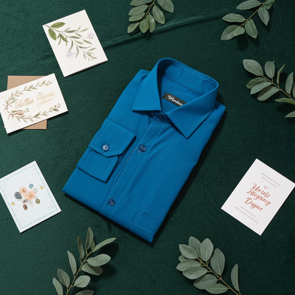 Swaraj’s Men’s Cotton Shirt – Teal | 100% Pure Cotton | Regular Fit Casual Wear