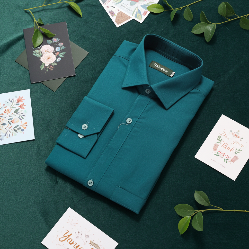 Swaraj’s Men’s Cotton Shirt – Turquoise | 100% Pure Cotton | Regular Fit Casual Wear