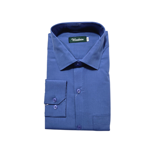 Swaraj’s Men’s Cotton Casual Shirt – Premium Blue Color | 100% Pure Cotton | Comfortable Regular Fit