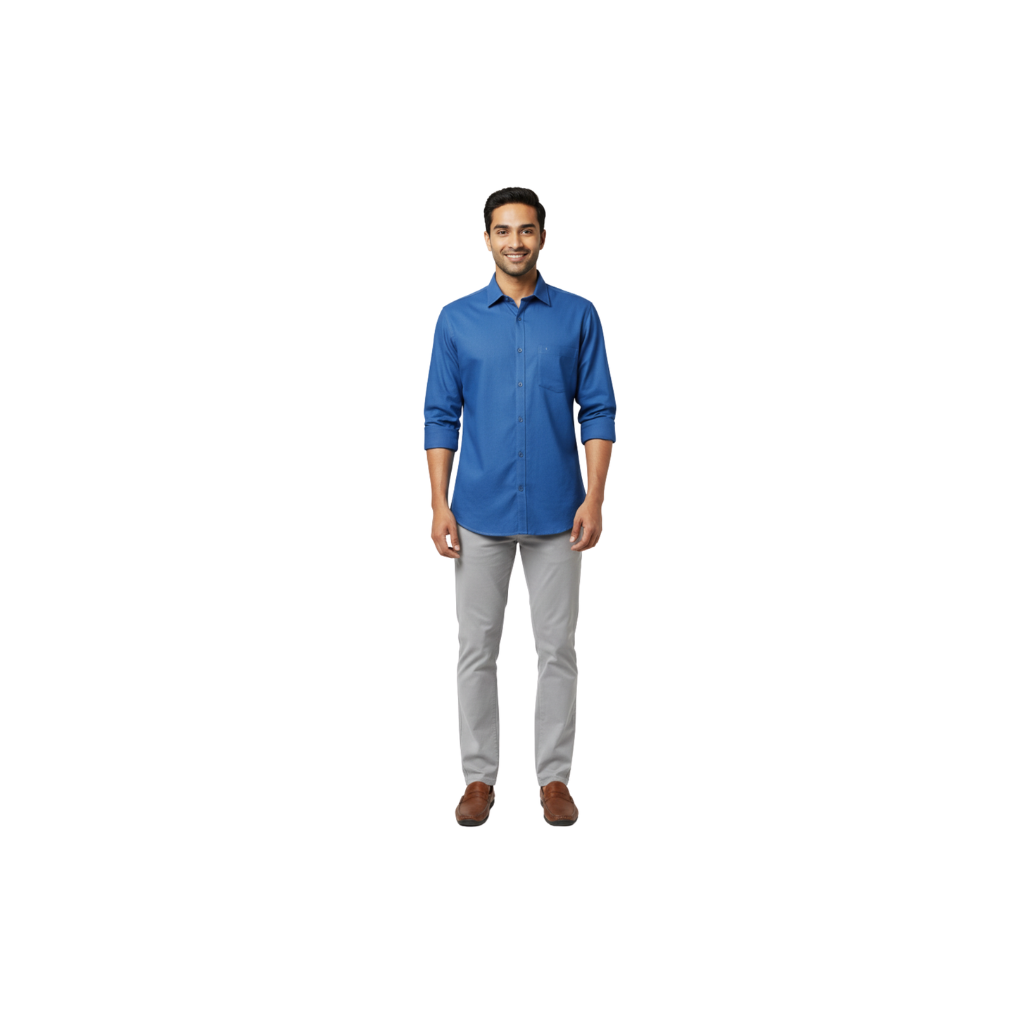 Swaraj’s Men’s Cotton Casual Shirt – Premium Blue Color | 100% Pure Cotton | Comfortable Regular Fit