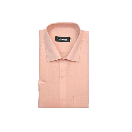 Swaraj's Cooper Color Tissue Half Sleeve Shirt for Men | Regular fit