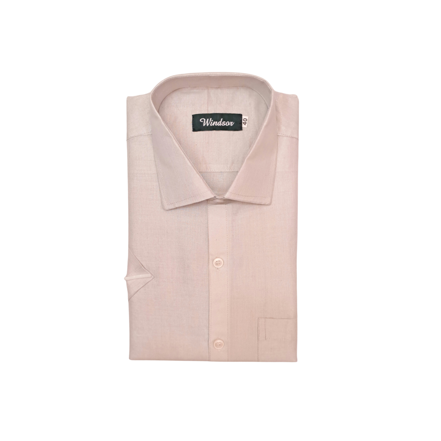 Swaraj's Silver Color Tissue Half Sleeve Shirt for Men | Regular fit