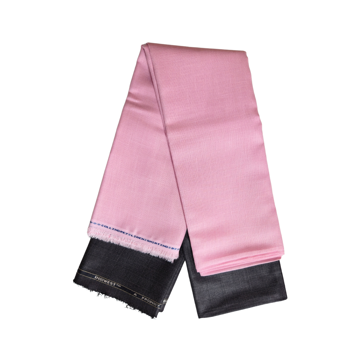 Men’s Shirting & Trouser Fabric Combo – Baby Pink & Dark Grey