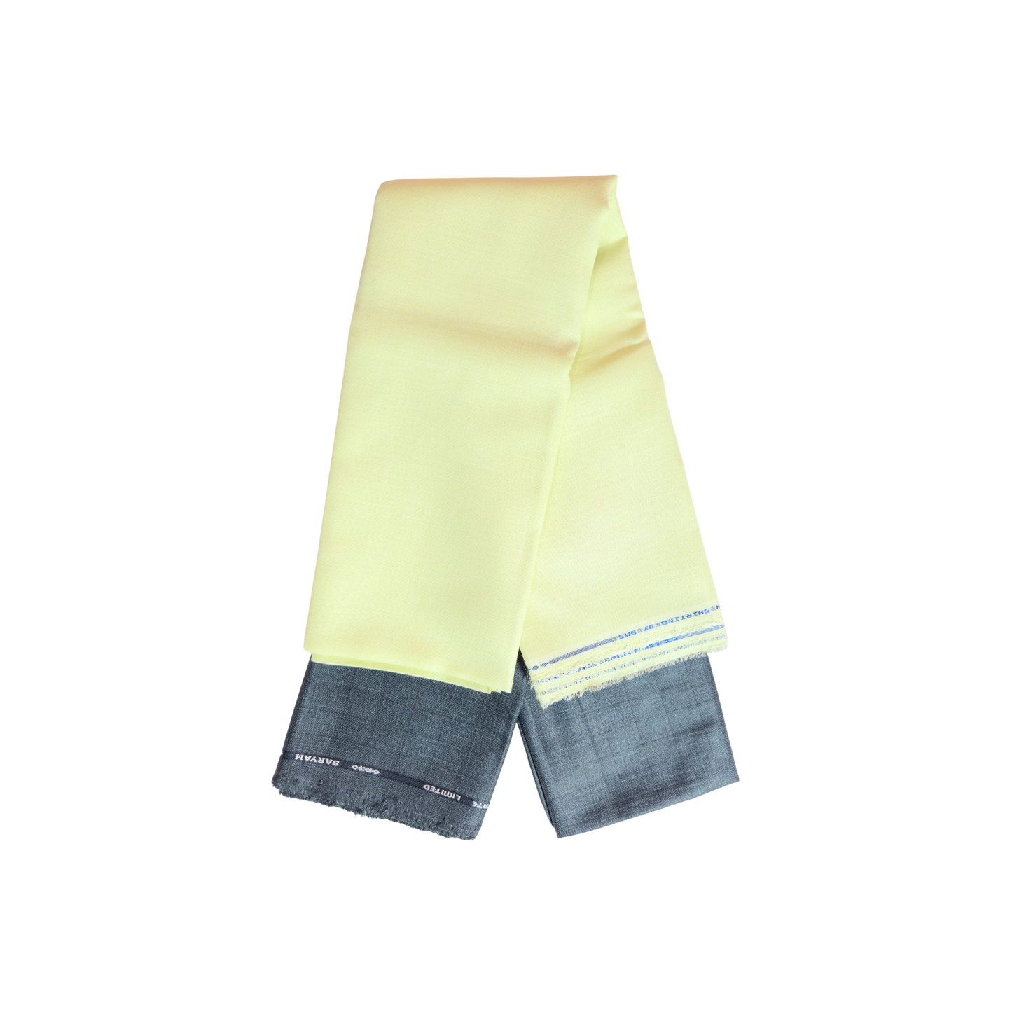 Men’s Shirting & Trouser Fabric Combo – Lemon Yellow & Charcoal Grey