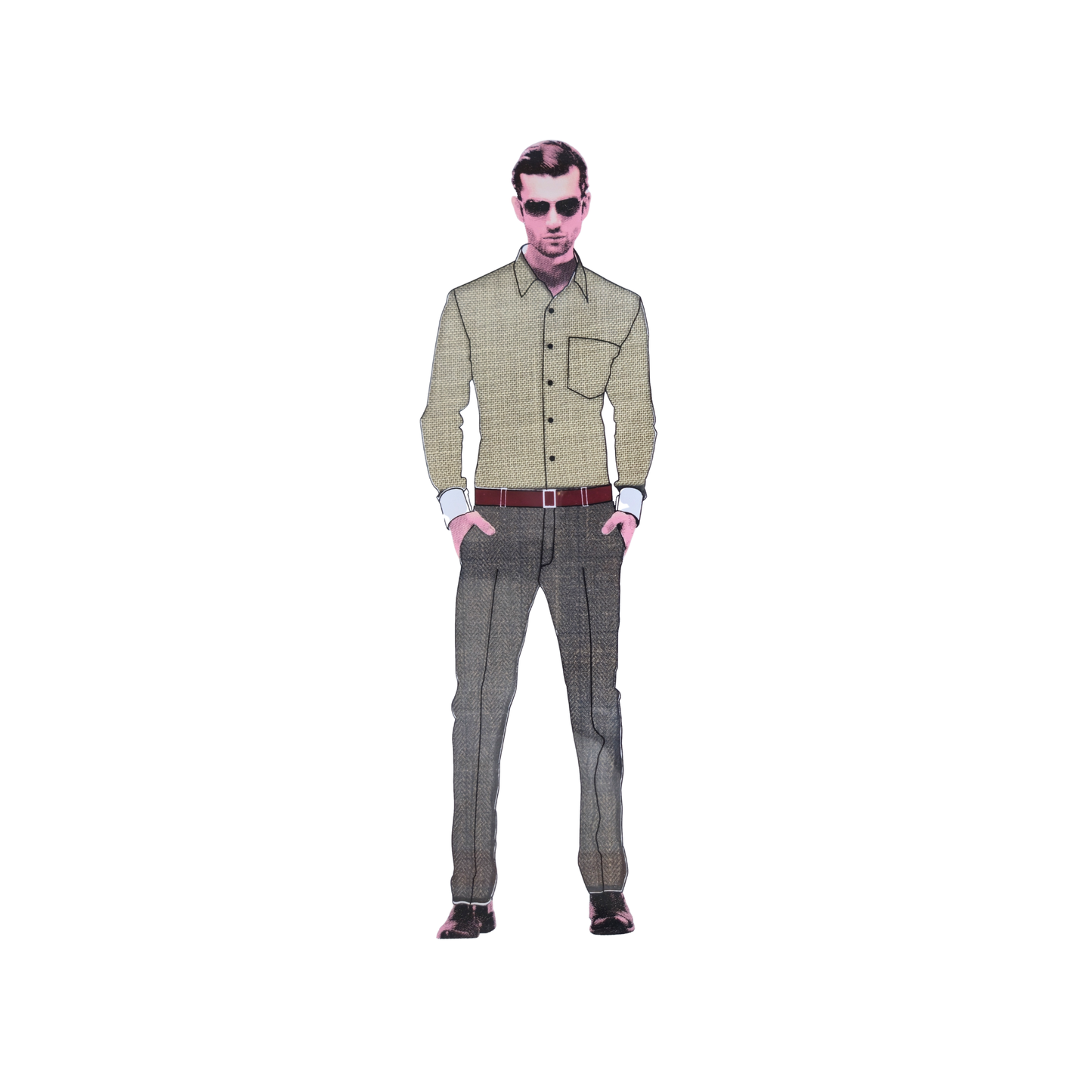 Men’s Shirting & Trouser Fabric Combo – Olive Green & Coffee Brown