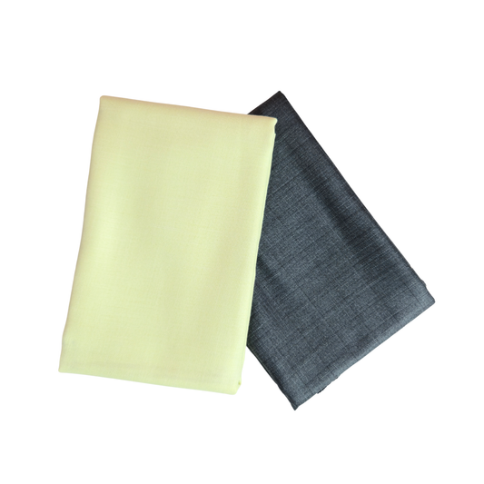 Men’s Shirting & Trouser Fabric Combo – Lemon Yellow & Charcoal Grey