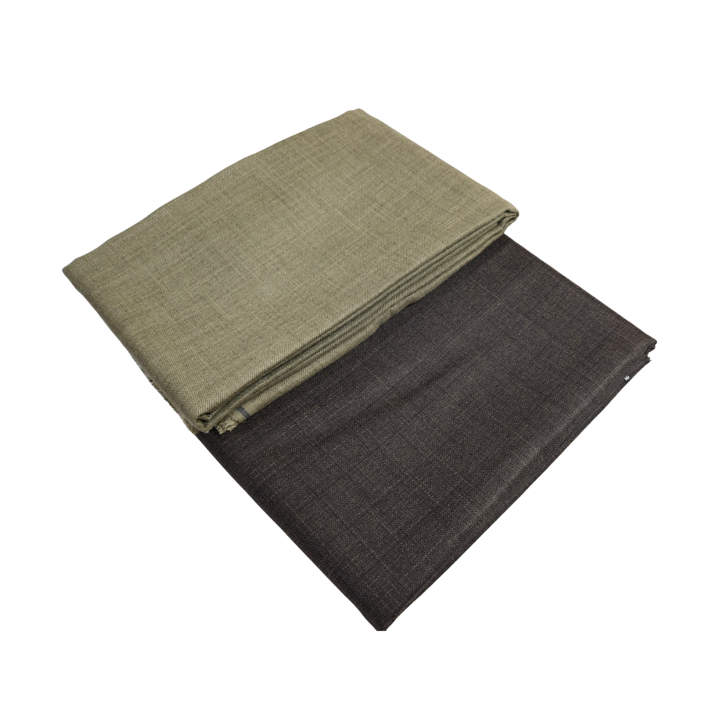 Men’s Shirting & Trouser Fabric Combo – Olive Green & Coffee Brown