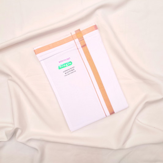 Swaraj's Men's Ready-to-Wear Adjustable White color Dhoti with Side Pocket