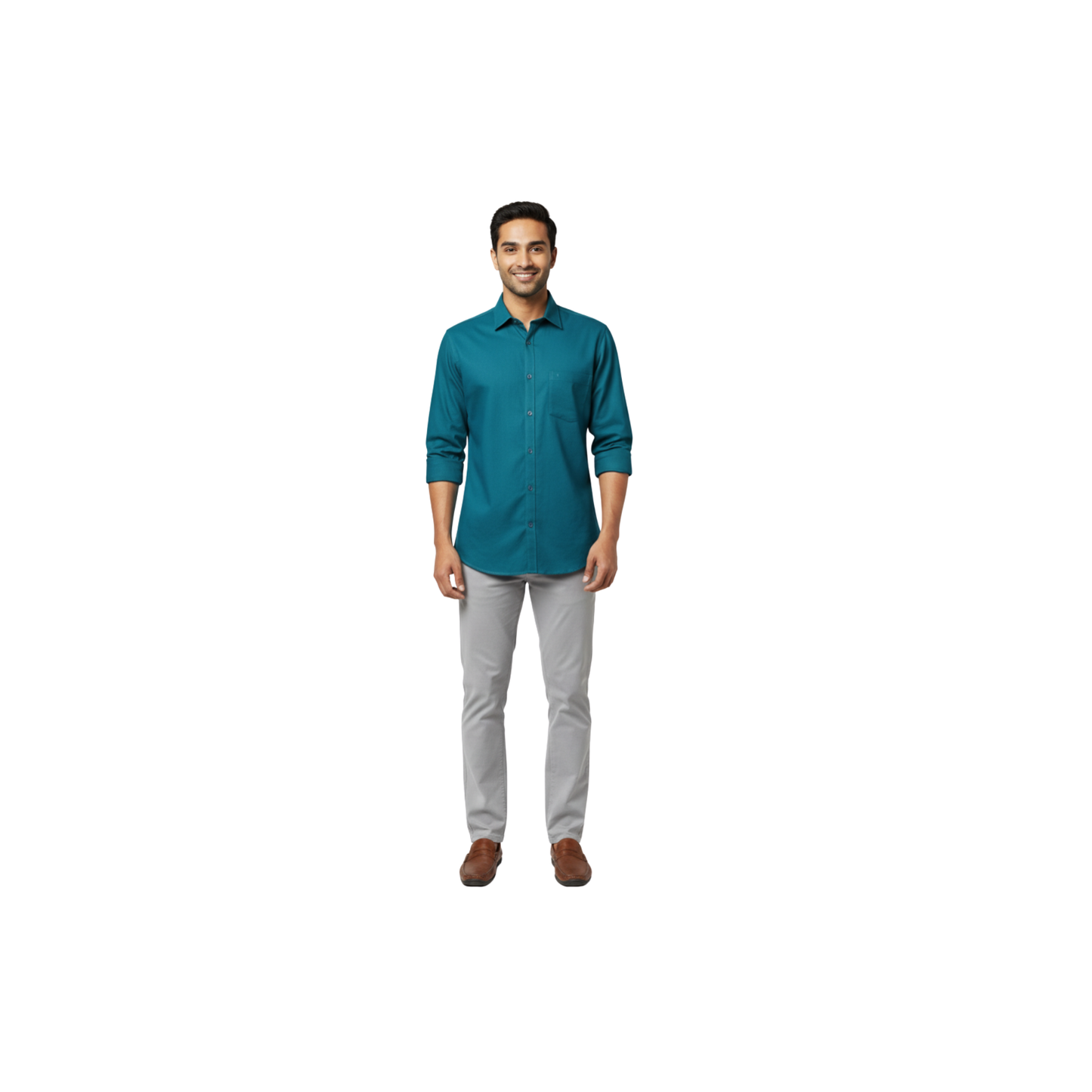 Swaraj’s Men’s Cotton Shirt – Turquoise | 100% Pure Cotton | Regular Fit Casual Wear